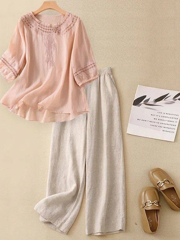 Linen Shirt Breathable - Conjunto de Lino y Algodón de
