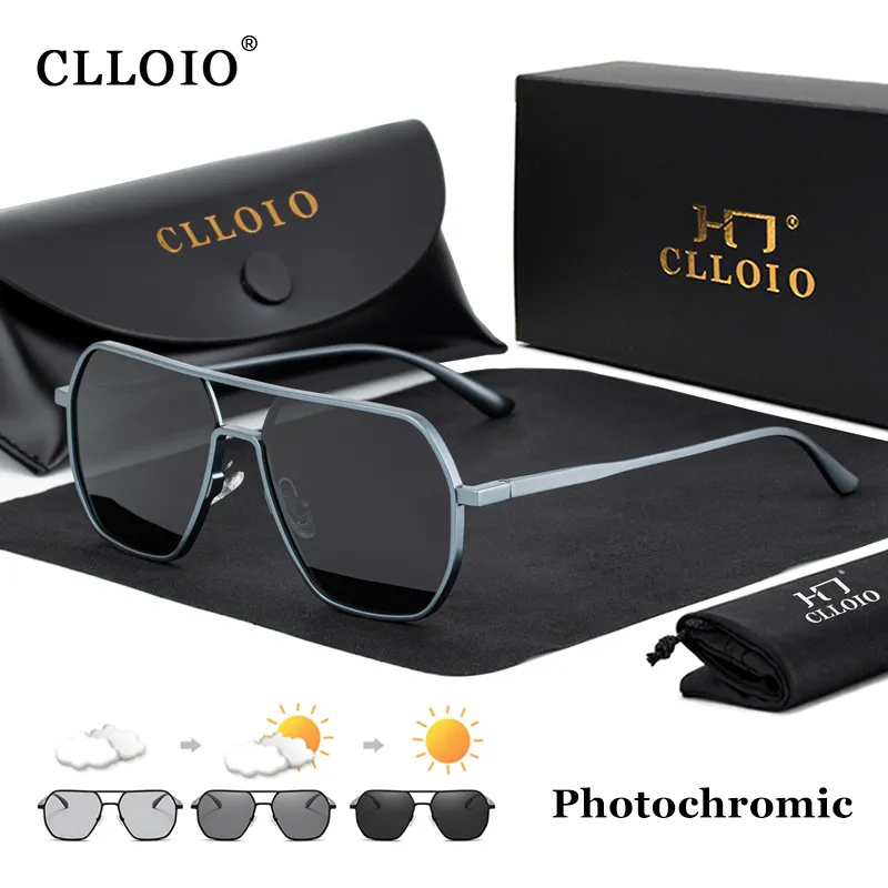 Sunglasses Aviator Polarized - Cloio-gafas de sol fotocromáticas de aluminio