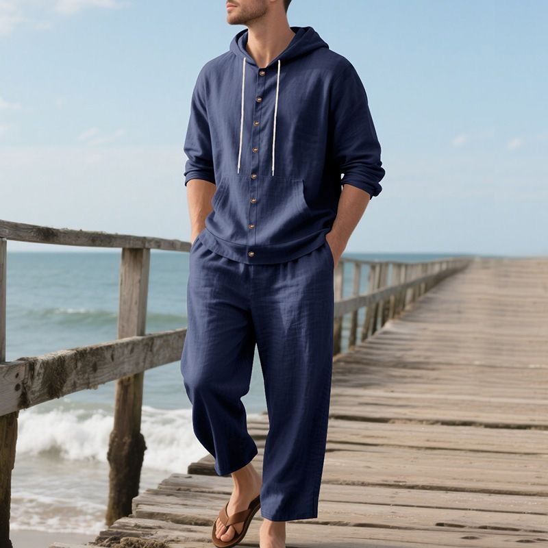 Linen Shirt Breathable - Conjunto de Playa de Lino para