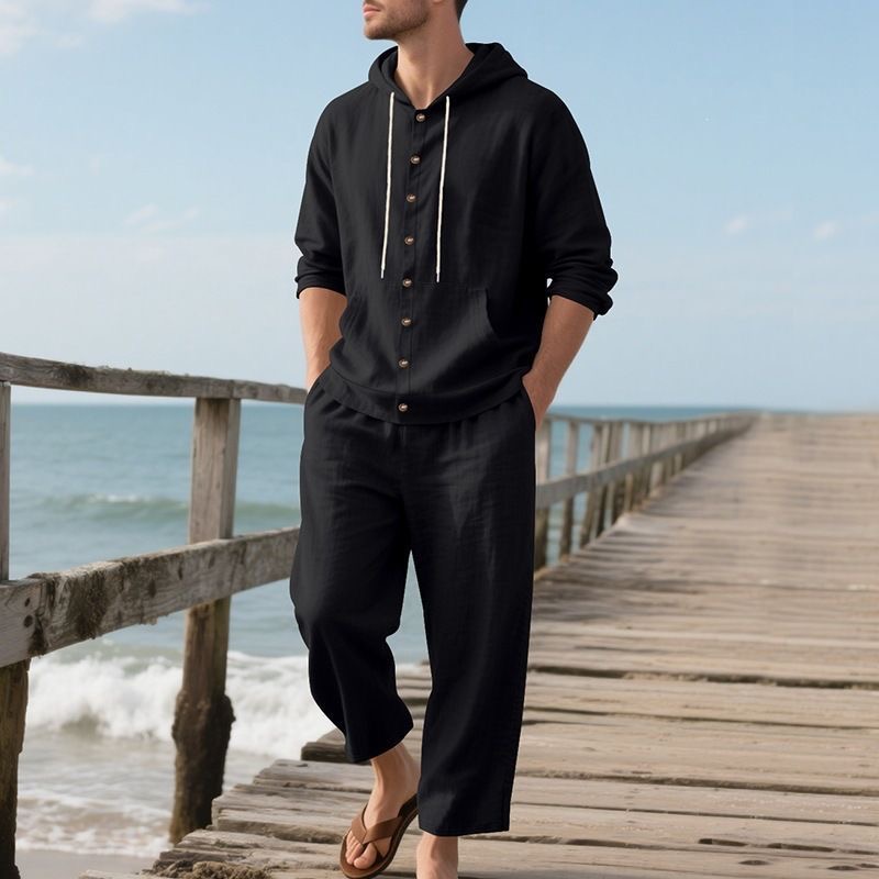 Conjunto de Playa de Lino para - Linen Shirt Breathable reseña y precio