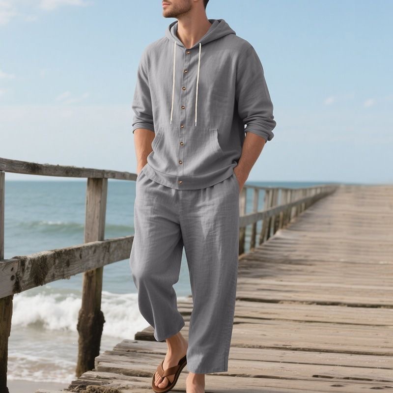 Conjunto de Playa de Lino para - Linen Shirt Breathable reseña y precio